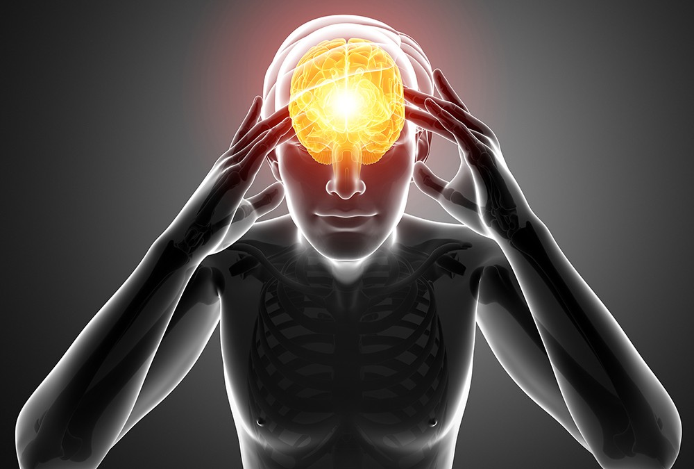 3d Illustration of Male Feeling Headache